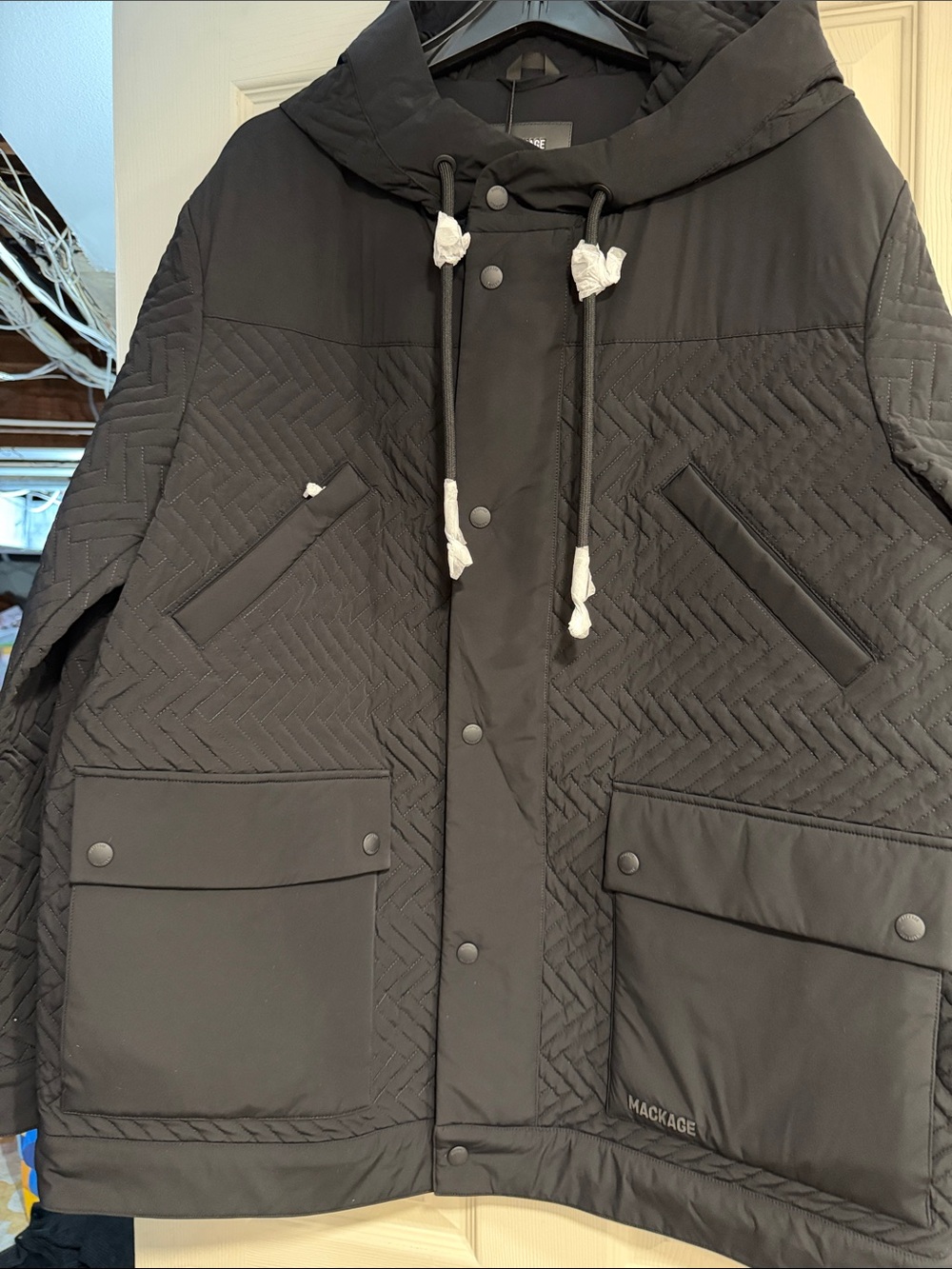 Mackage Men’s Black Quilted Hooded Puffer Coat